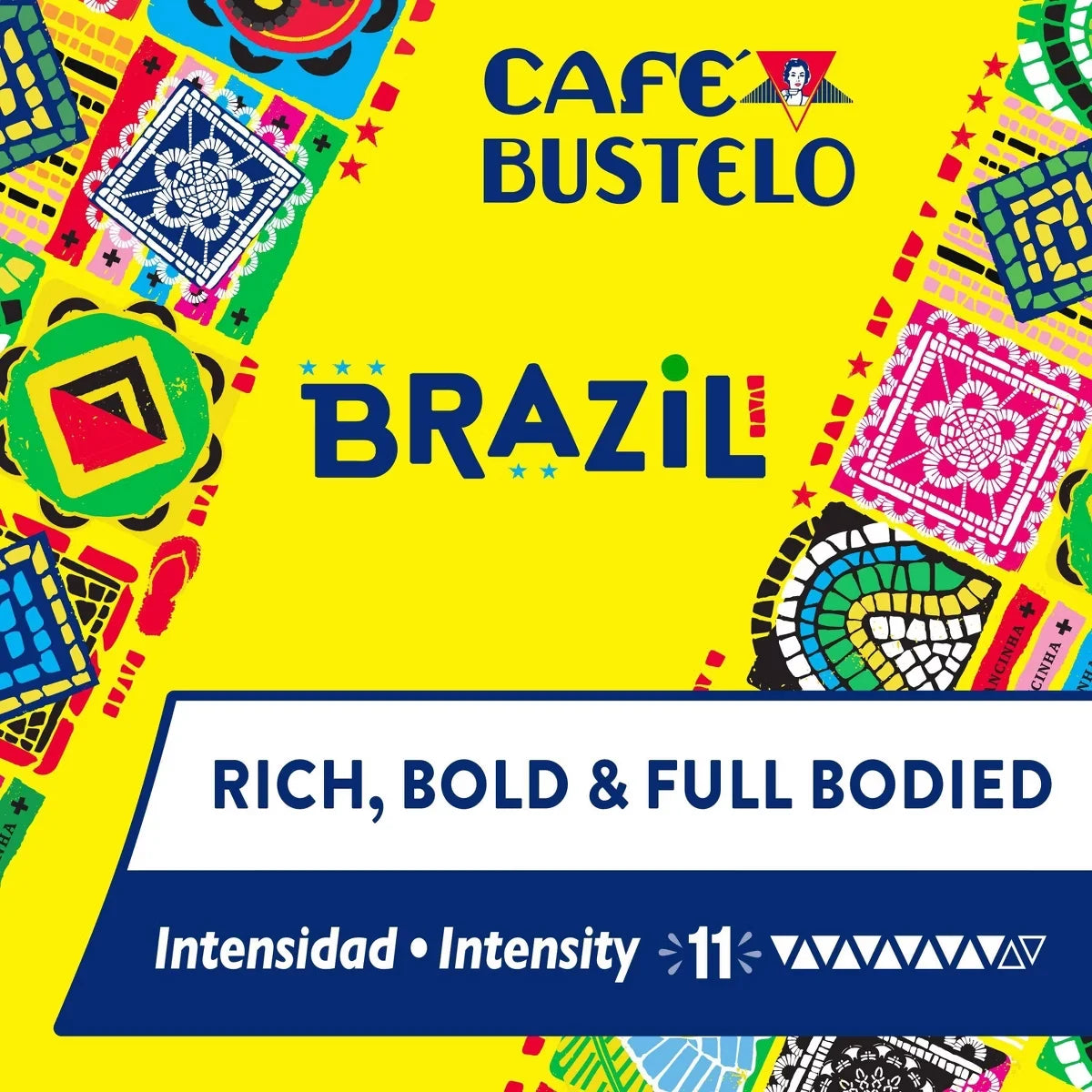 Café Bustelo Brazil Dark Roast Espresso Capsules - 10ct: Compatible With Nespresso Original Line, Toffee Flavor