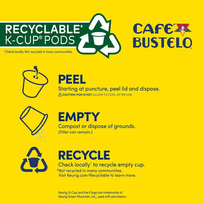 Cafe Bustelo Dark Roast Keurig K-Cup Coffee Pods - 22ct