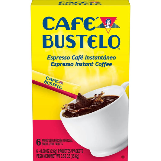 Café Bustelo Espresso Instant Coffee Single Serve Packets - 6ct: Dark Roast, Source Varies, Unflavored