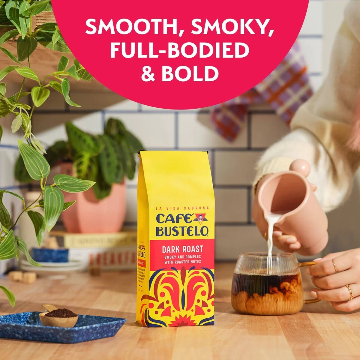 Cafe Bustelo Dark Roast Ground Coffee - 11oz: Smoke Flavor