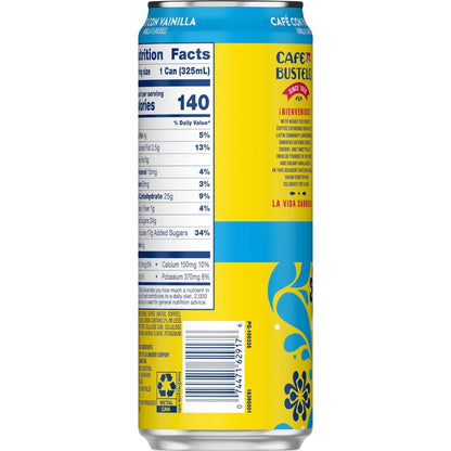 Cafe Bustelo Cafe Con Vainilla Espresso Style Beverage with Milk - 11 fl oz