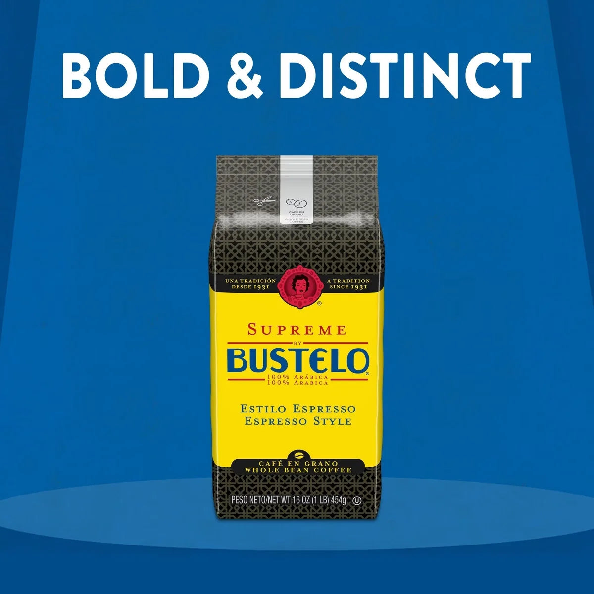 Cafe Bustelo Espresso Style Whole Bean Dark Roast Coffee - 16oz